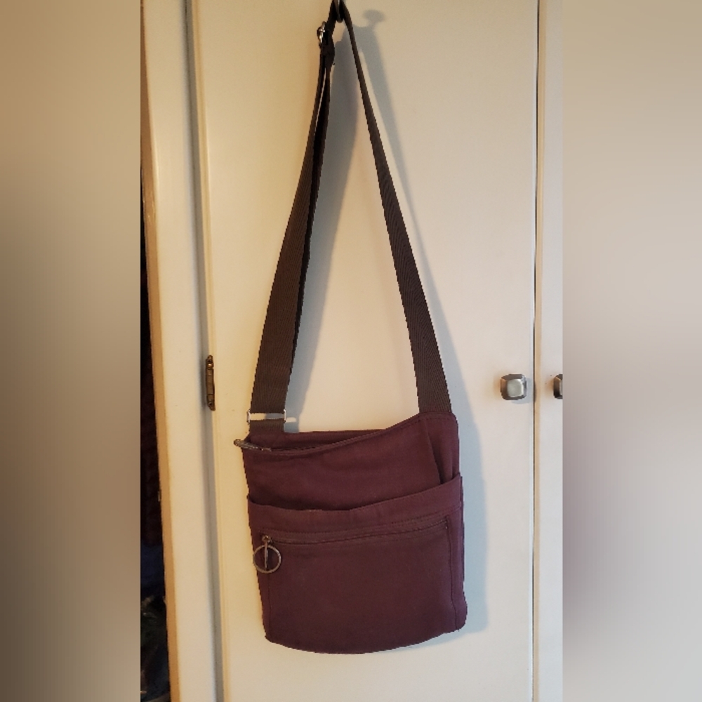 Stylish Burgundy Shoulder Bag In Cotton